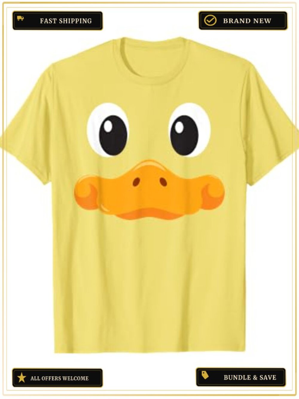 Duck Face T-Shirt Halloween Costume Farm Animal Birthday Gift Tee